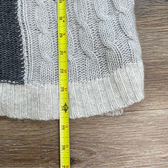 Autumn Cashmere Color blocked turtleneck Cashmere wool blend Sweater - Picture 7 of 14